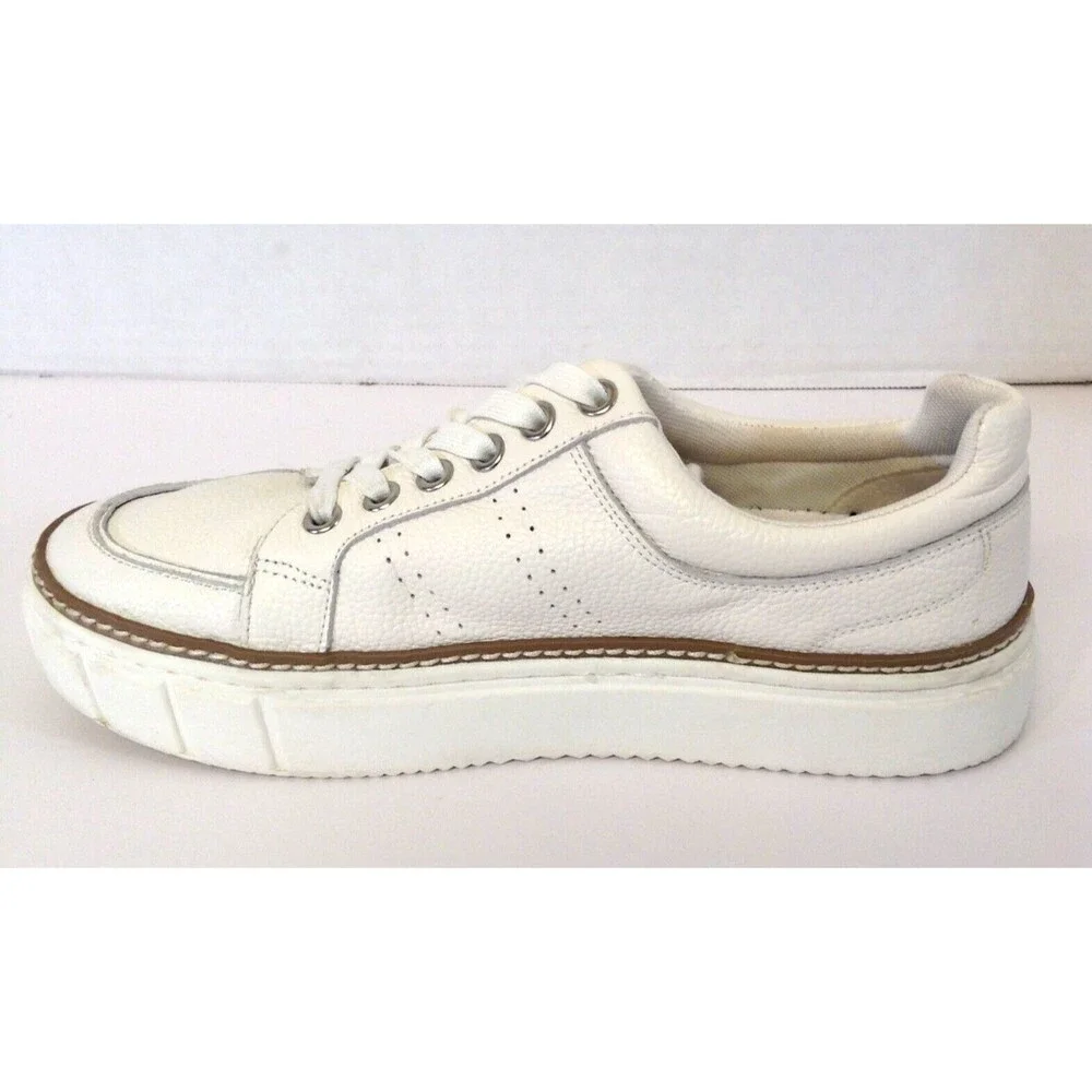 Vince Camuto Sneakers Wn 6.5 Rezelli White Leather Comfort Platform Shoes Preppy